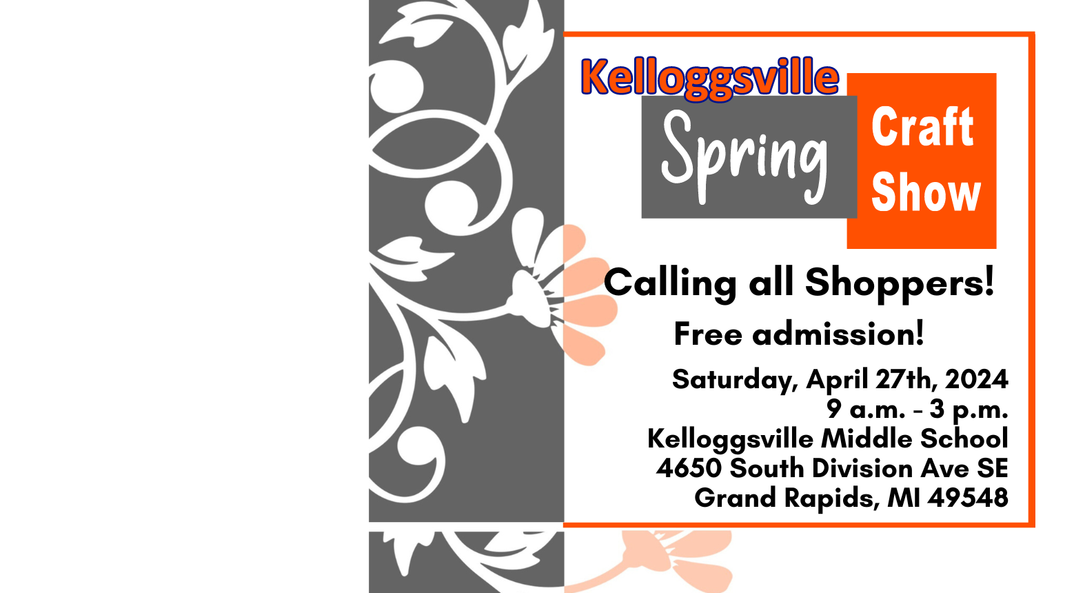 Kelloggsville Craft Show April 27th, 2024 9 a.m. - 3 p.m.