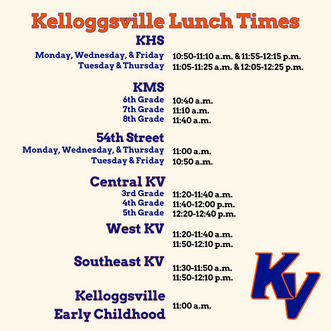 KV Lunch Times